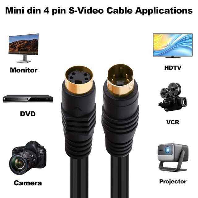 Detalle 2 de YARCHONN S-Video Kabel Mini Din 1,8 m