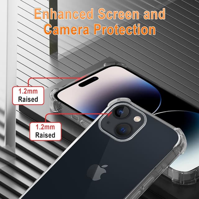 Detalle de XTCASE Coque pour iPhone 15 transparente en silicone TPU avec cordon tour de cou