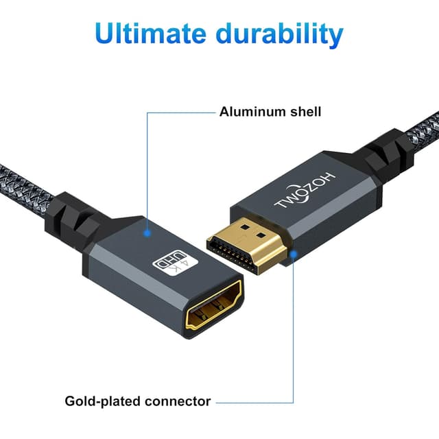 Detalle 2 de Twozoh HDMI Extension Cable 6.6FT ๐