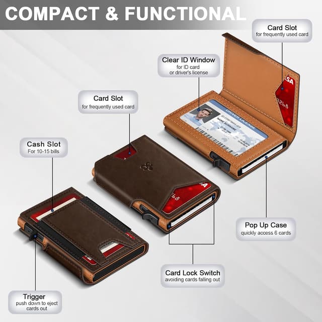 Thumbnail 4 de Men's Slim Pop-Up Wallet with 9-13 Card Holders ⚖