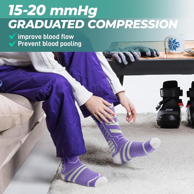 Thumbnail 4 de PULIOU Calze da sci in lana merino termiche, unisex