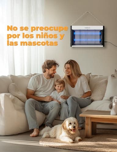 Detalle de YISSVIC lámpara antimosquitos eléctrica con LED UV de 2 tubos y 2 m de cable