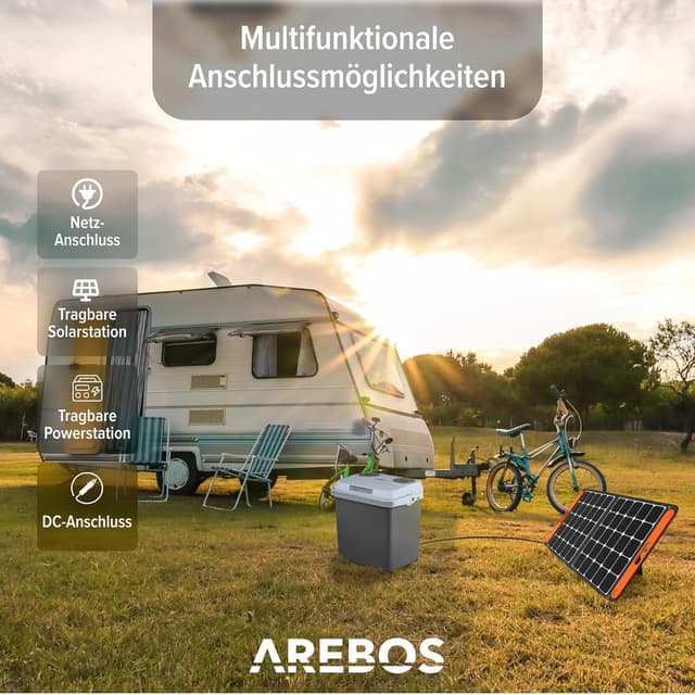 Detalle de Arebos 25-Liter-Kühlbox (12/230 V) mit ECO-Modus – zum Kühlen und Warmhalten unterwegs