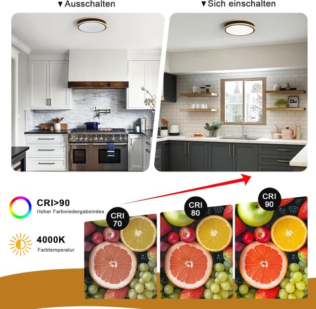 Thumbnail 6 de Vikaey Runde LED-Deckenleuchte 30 cm 24 W