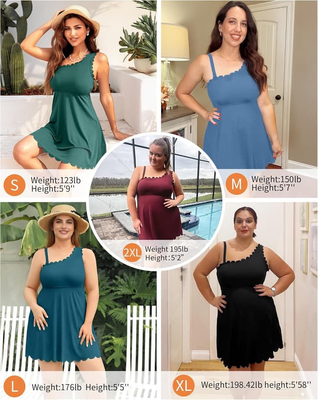 Thumbnail 4 de Charmo Ribbed One-Shoulder Swim Dress