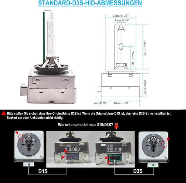 Detalle 2 de XELORD D3S Xenon 6000K 35W Scheinwerferlampe