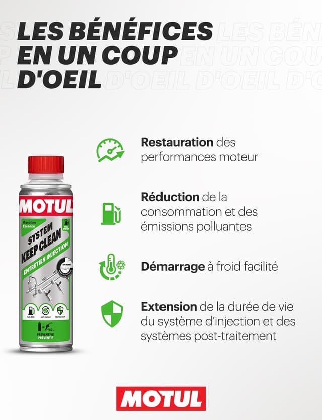 Detalle de Motul Entretien Système d’Injection Essence – additif préventif anti-fumée (300 ml)
