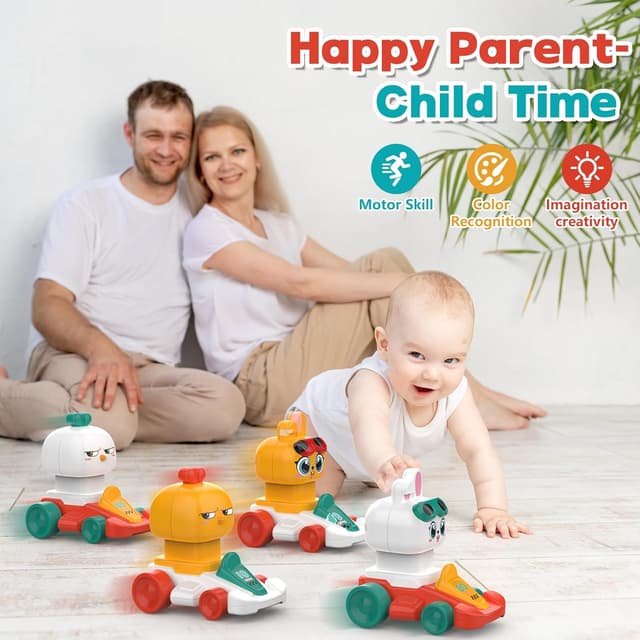 Thumbnail 1 de MOONTOY Bunny Toy Cars for 1 Year Olds