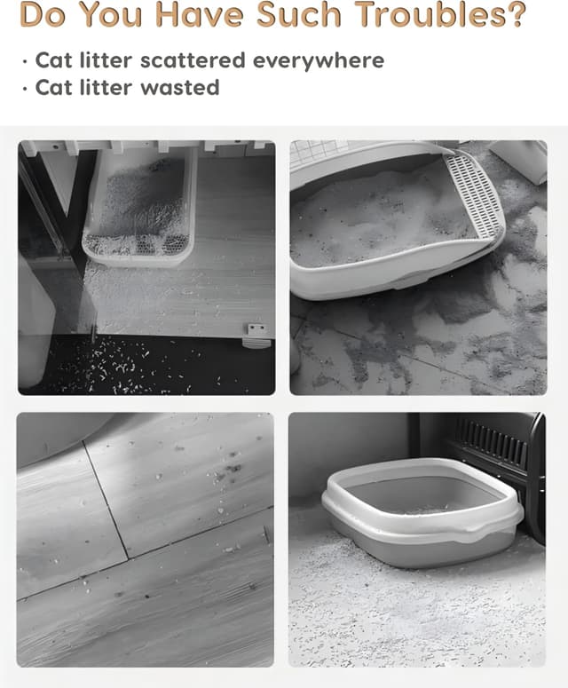 Detalle 2 de Tapis de litière pour chat PalNests, double couche EVA antidérapant imperméable 60 x 40 cm (gris)