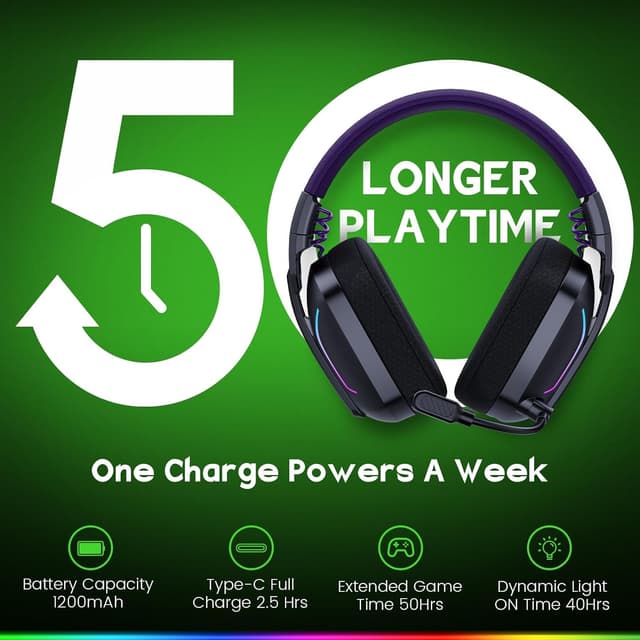 Thumbnail 6 de WESEARY Wireless Gaming Headset 50mm