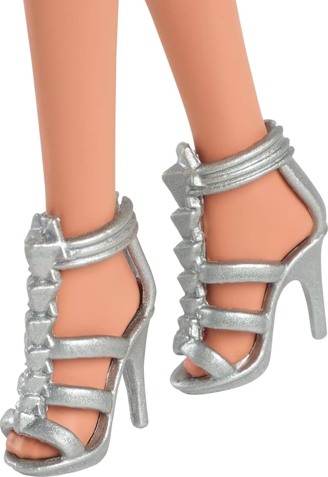 Detalle de Barbie Fashionistas Doll #234 (HYT92) with Brown Hair in Purple Sequined Bubble Dress