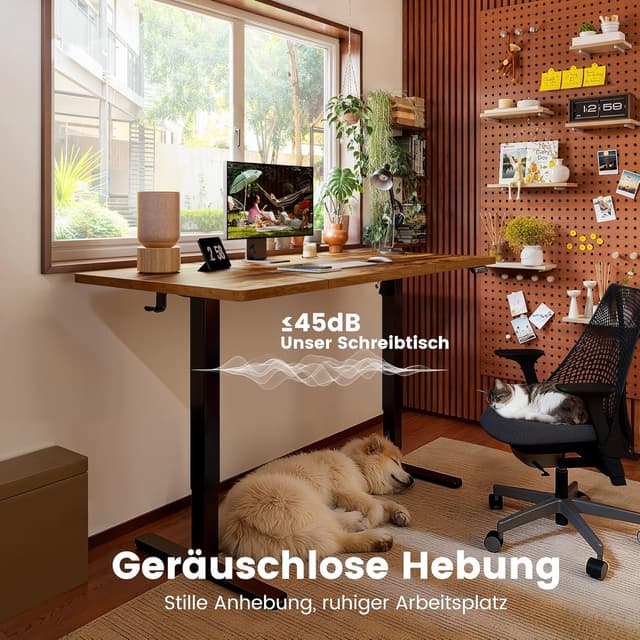 Detalle de ErGear elektrisch höhenverstellbarer Schreibtisch 120 x 60 cm (72–118 cm) mit 4 Speicherplätzen