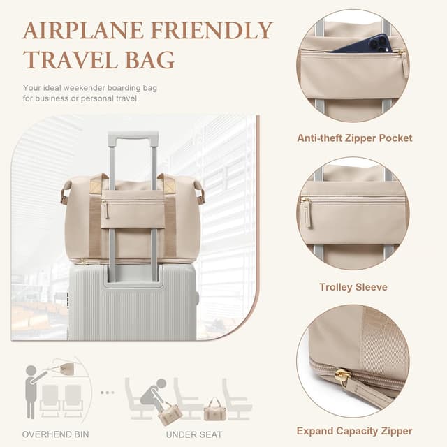 Detalle de VNINE Borsoni da viaggio donna borsa espandibile 37% weekender sport (borsa da cabina/hand luggage)