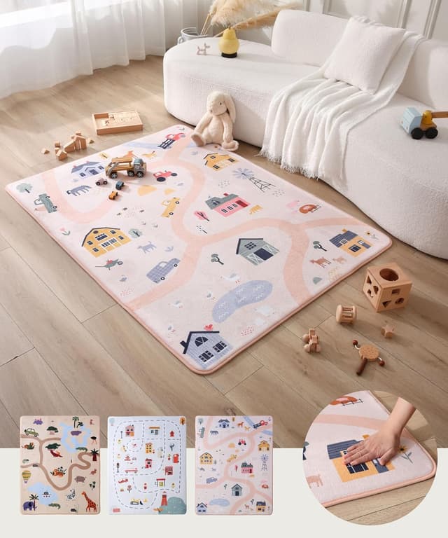 Detalle de Hakuna Matte Wolkenweiche Spielmatte für Babys 160x120x1,5 cm – Memory-Schaum Krabbelmatte