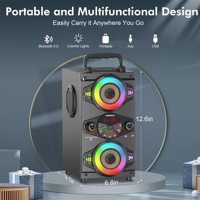 Detalle 2 de Portable Bluetooth Speakers 60W Powerful Party Boombox