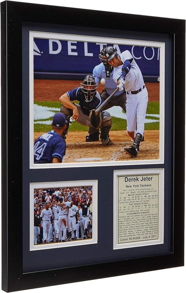 Detalle 1 de Legends Never Die Derek Jeter 3000th Hit Framed Photo Collage Wall Art (11x14-inch)