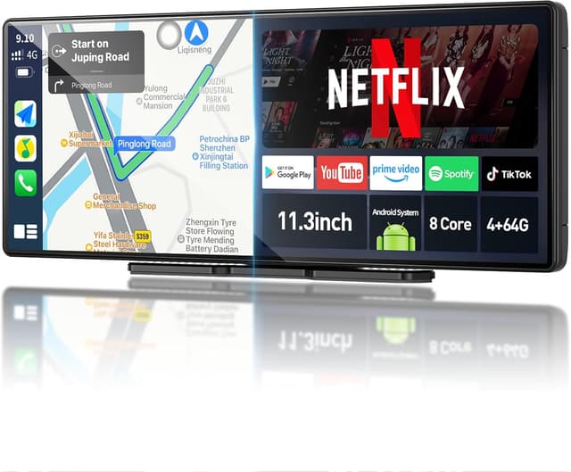 Detalle de 11.3" QLED Android 8-Core 4G+64G CarPlay/Android Auto Screen with GPS, Split Screen & 1080P Rear Camera