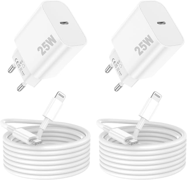 Detalle de Cargador iPhone 25W con cable Lightning 2 m