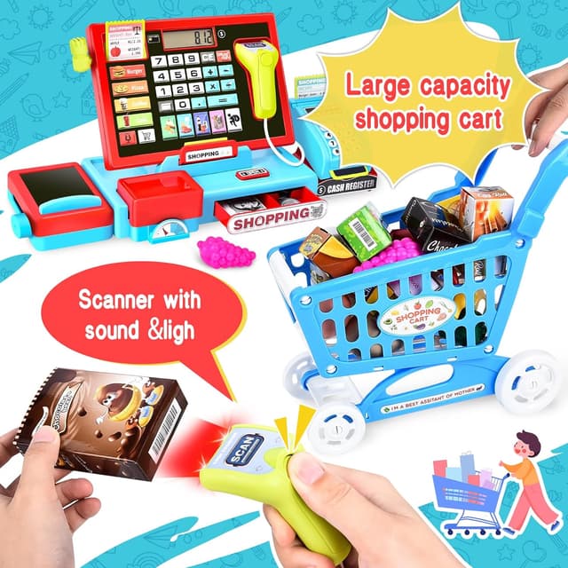 Thumbnail 2 de Joellfuner Caja Registradora Juguete con Escáner 🧾