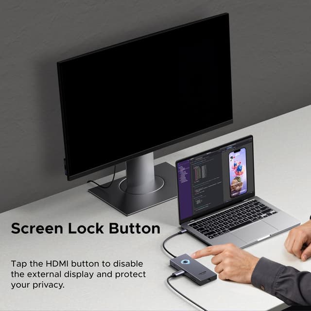 Detalle 2 de UGREEN 9-in-1 USB-C Hub (HDMI to USB-C) with 4K@60Hz, Gigabit Ethernet, 100W PD and 3x 10Gbps ports