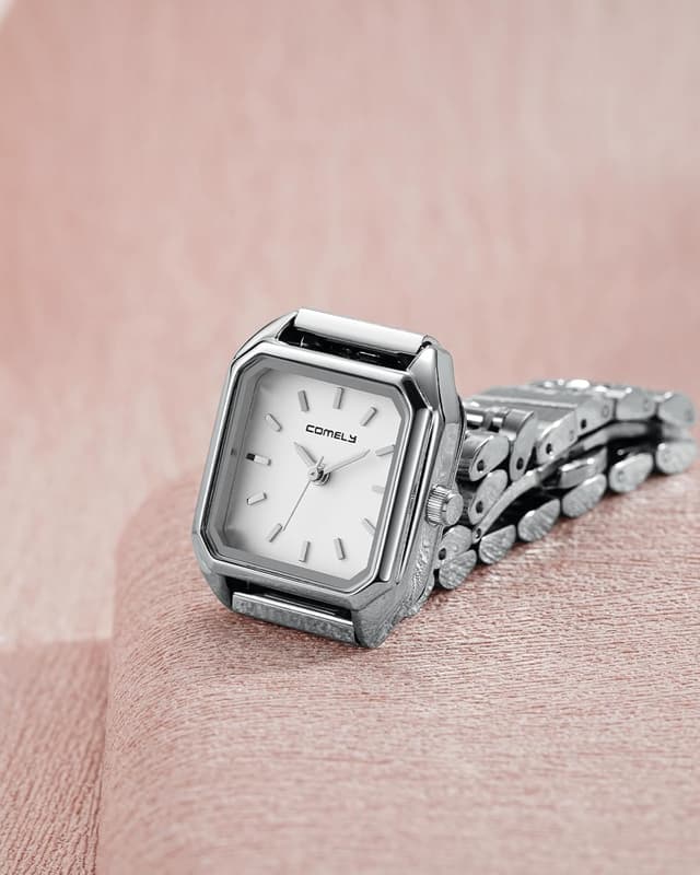 Detalle 2 de CIVO Armbanduhr Damen Klein Analog – quadratisches Edelstahl-Design, wasserdicht (3ATM)