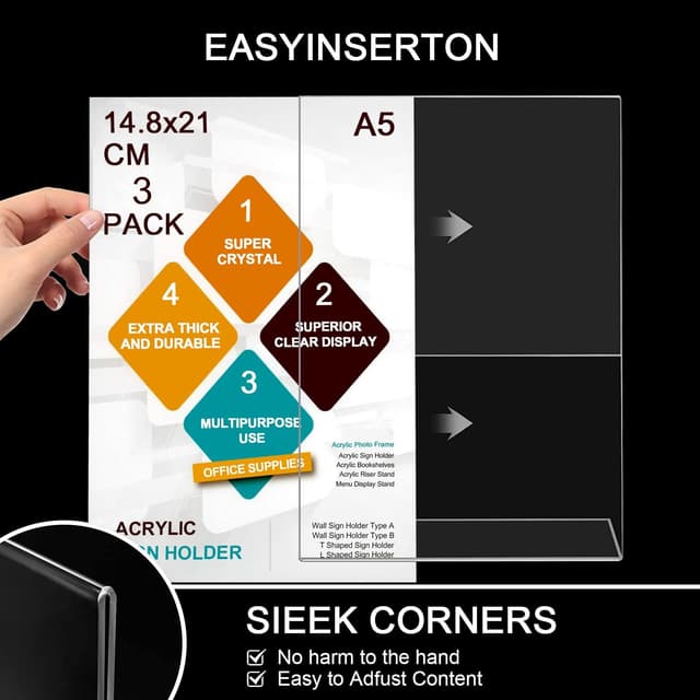 Detalle 2 de ROSSHINE A4 Menu Holders 3pack