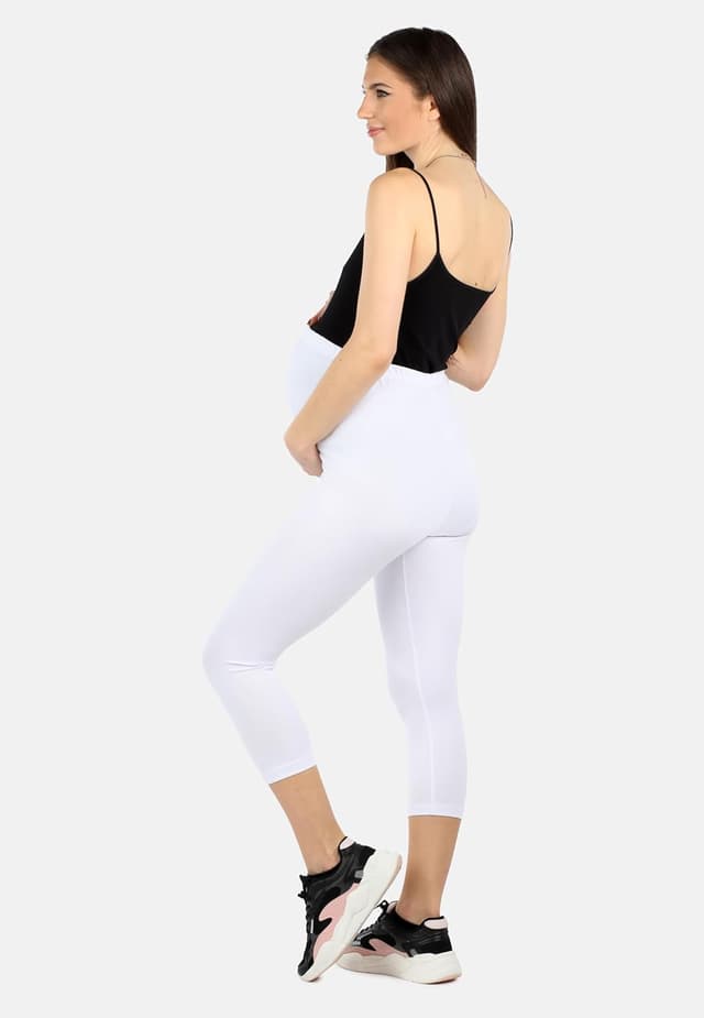 Thumbnail 3 de Be Mammy Leggings Premaman 3/4 in Cotone Bio 210 gsm