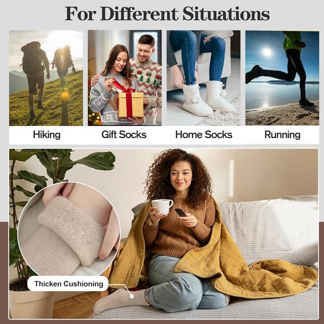 Thumbnail 5 de MOGGEI Merino Wool Hiking Socks 5 Pairs