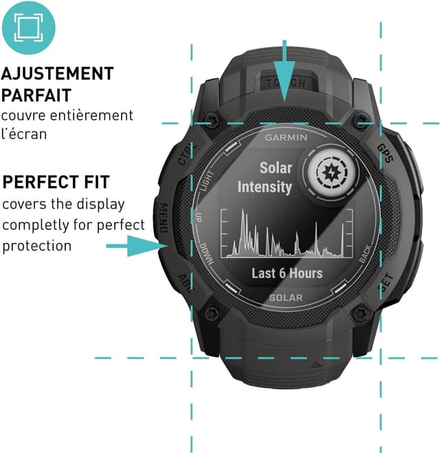 Detalle de smartect Verre Trempé 9H (3 pièces) pour Garmin Instinct 2X Solar – protection HD anti-rayures sans bulles