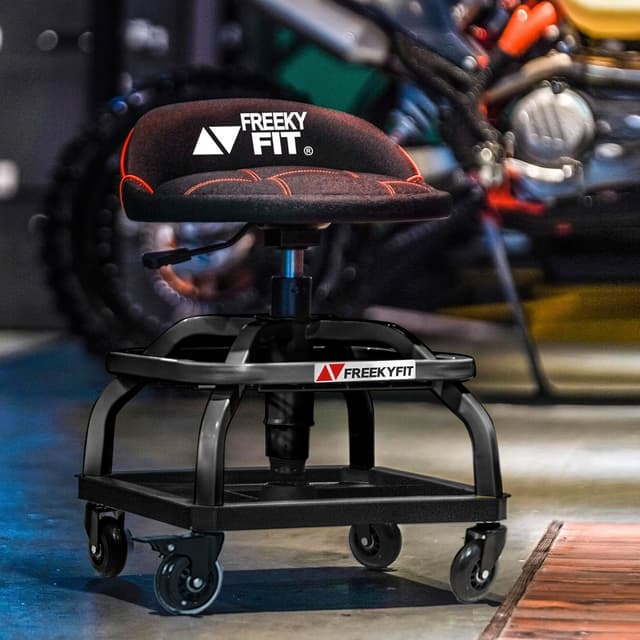 Thumbnail 1 de FreekyFit Rolling Shop Stool 330 LBS