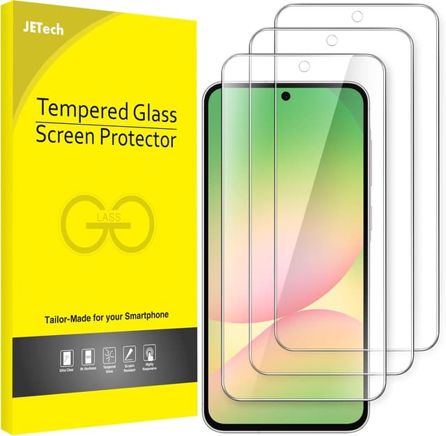 Detalle de JETech pellicola protettiva in vetro temperato 9H per Samsung Galaxy A56 5G (pacchetto da 3)