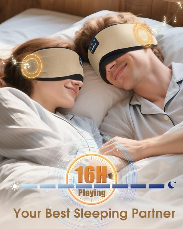 Thumbnail 3 de MUSICOZY 3D Bluetooth Sleep Mask Headphones 16H
