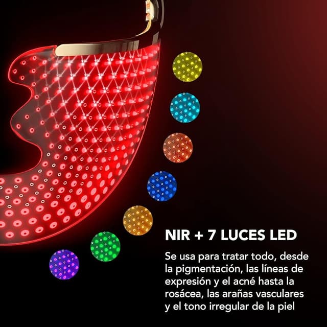 Detalle 2 de FAQ 202 Máscara Facial de Luminoterapia NIR + 7 LED 🌟