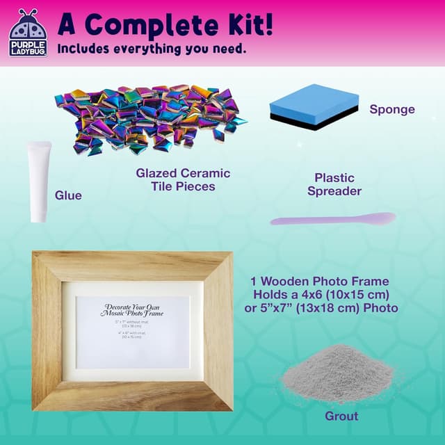 Thumbnail 2 de PURPLE LADYBUG Photo Frame Mosaic Kit 1pc