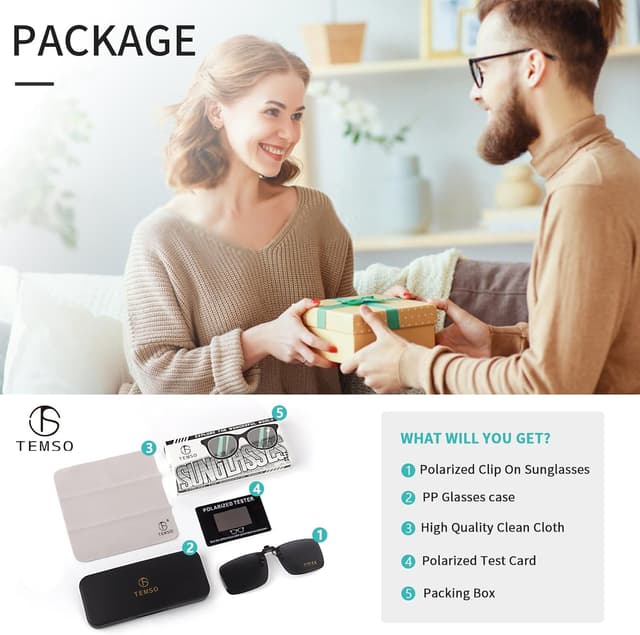 Thumbnail 6 de TEMSO clip on sunglasses UV400 8g