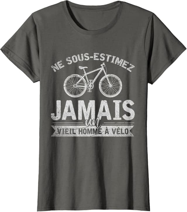 Detalle de T-shirt cycliste Ne sous-estimez jamais vieil homme