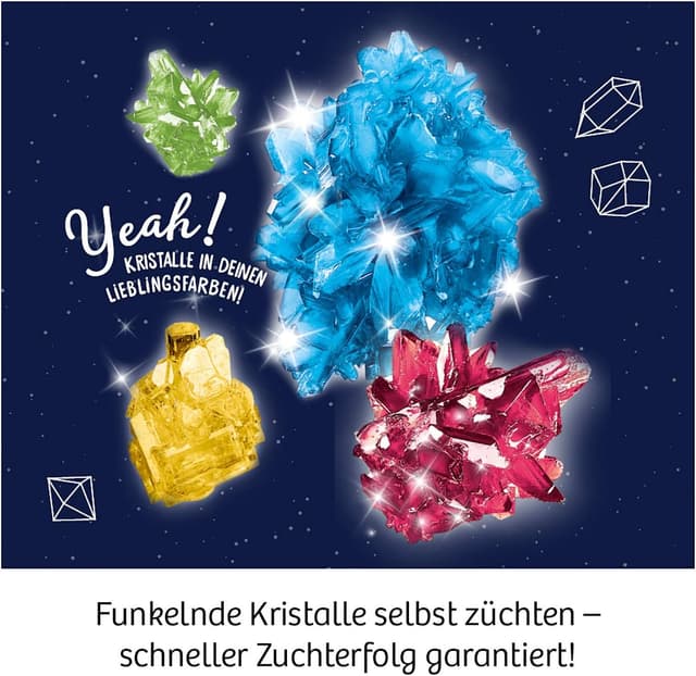 Thumbnail 3 de Kosmos Kristall-Zucht Experimentierkasten: coltiva cristalli blu, rosso e giallo