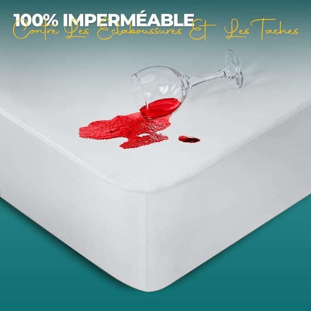 Detalle 2 de Utopia Bedding Protège-matelas imperméable 70 x 140 cm (pour matelas jusqu’à 15 cm) en jersey doux – Blanc