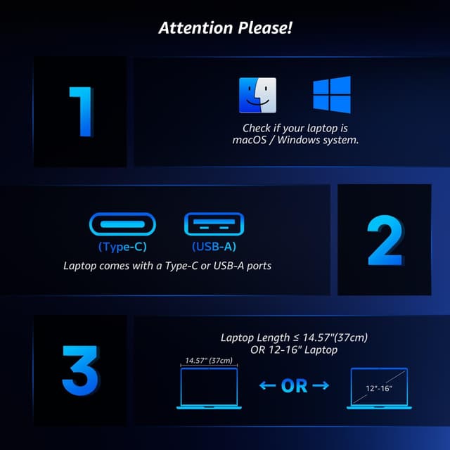 Thumbnail 6 de KPKUE 14" Triple Screen Extender (FHD IPS) for 11.6–15.6" Laptops via USB-C/USB-A