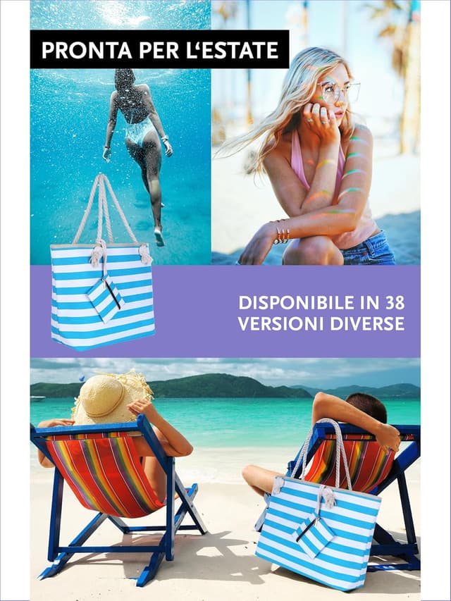 Thumbnail 4 de DonDon Borsa da spiaggia XXL 58x38x18 cm