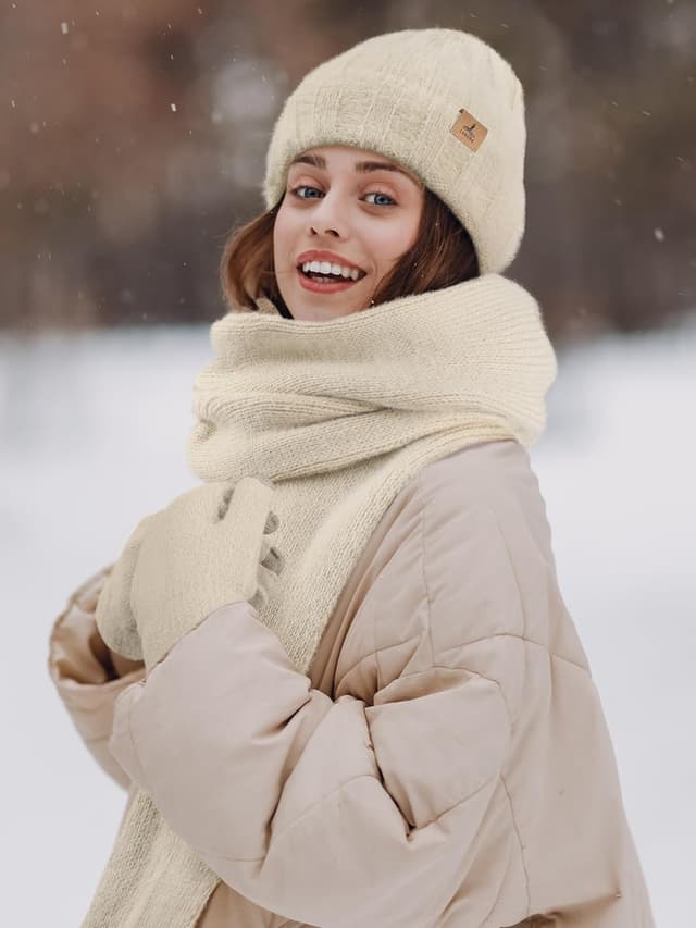 Thumbnail 5 de Winter Beanie Hat Scarf Gloves Set 🧣