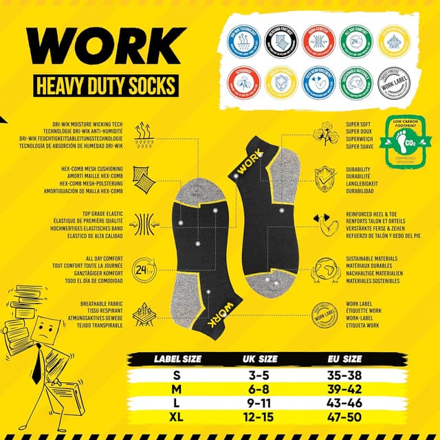 Thumbnail 1 de SOXCO Work Socks 10 paia calze corte da lavoro estive