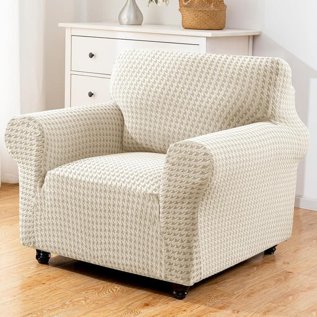 Detalle 2 de YSTELLAA housse canapé 1 place beige antidérapante