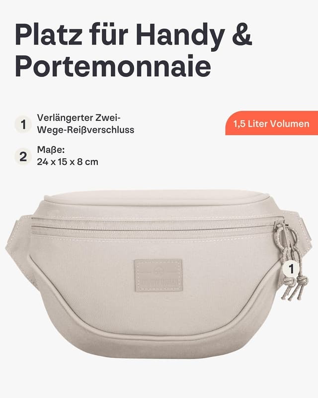 Detalle de Johnny Urban Ben Bauchtasche für Damen & Herren – wasserabweisende Hip Bag mit verstellbarem Gurt