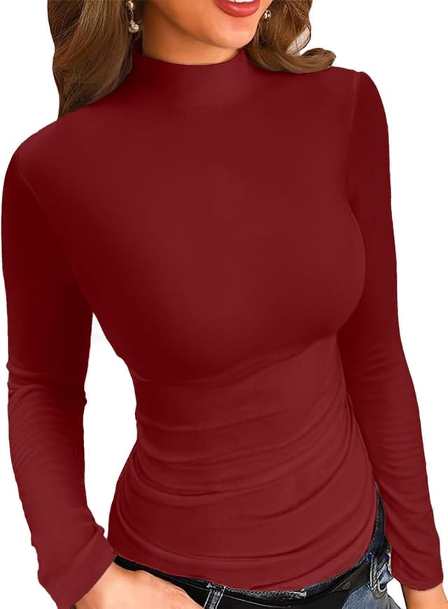 Thumbnail 6 de VICHYIE Damen Tops mit gefälschtem Kragen Langarm