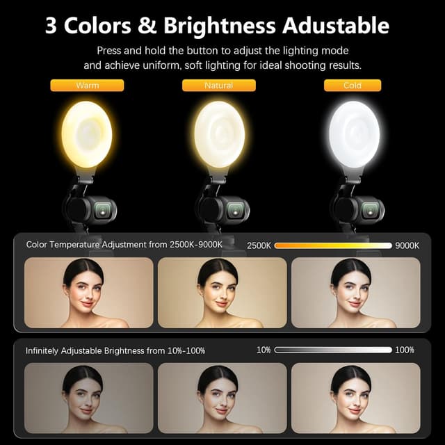 Thumbnail 3 de AMAZEAR LED Video Fill Light for DJI Osmo Pocket 3, CRI≥95