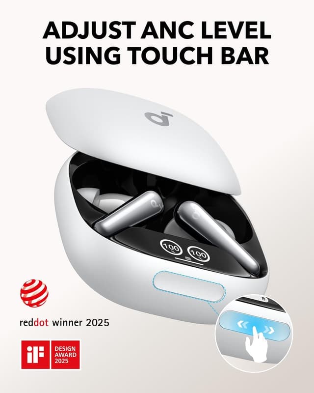 Detalle 2 de soundcore Liberty 4 Pro by Anker true wireless earbuds with adaptive noise cancelling and AI-clear calls