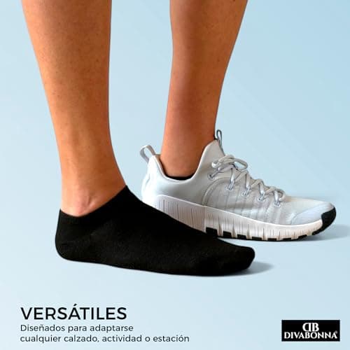 Thumbnail 6 de DIVABONNA 12 pares de calcetines tobilleros (hombre y mujer) de algodón transpirable en blanco y negro, talla 40-46