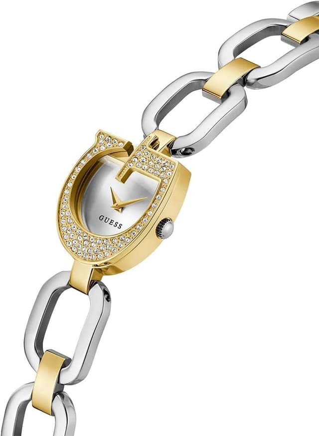 Detalle 2 de GUESS Women Analogue Watch Gia – klassische Analoguhr mit mehrfarbigem Edelstahlband