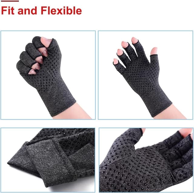 Thumbnail 6 de AovYoo : 2 paires de gants de compression sans doigts pour arthrose et Raynaud